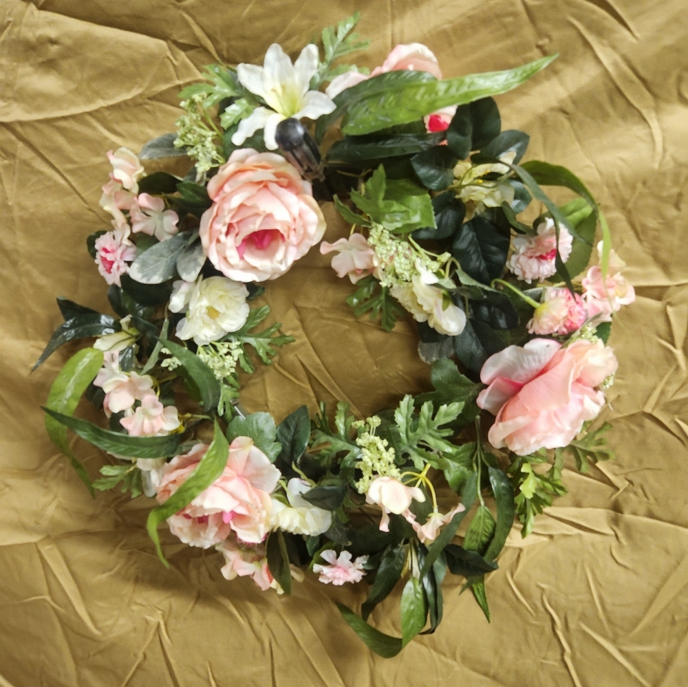 Pink Floral Rose wreath